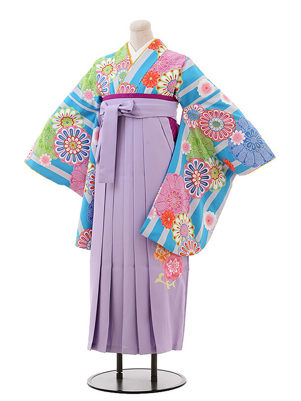 受注生産品 女 レンタル 袴 卒業式 女性 往復送料無料 レンタル 新品足袋プレゼント 謝恩会 卒業式 専門学生 大学生 大人 女性 フルセット 袴 着物 二尺袖 レンタル 着物 卒業式袴セット 菊 すみれ色袴 ブルーストライプ H215 卒業袴レンタル レンタル 1ag0215 Www