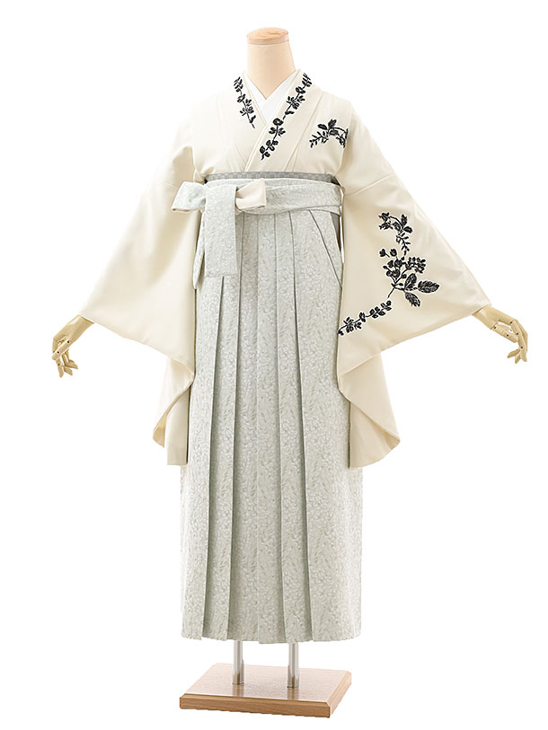 卒業式 袴 レンタル 女 女性 レンタル 卒業袴レンタル h781 KamiShibai オフホワイトレース刺繍&times;薄緑ジャガード袴 ブランド 卒業式袴セット 着物 レンタル 二尺袖 着物 袴 フルセット 女性 大人 大学生 専門学生 卒業式 謝恩会 新品足袋プレゼント 往復送料無料【レンタル】｜京都かしいしょう