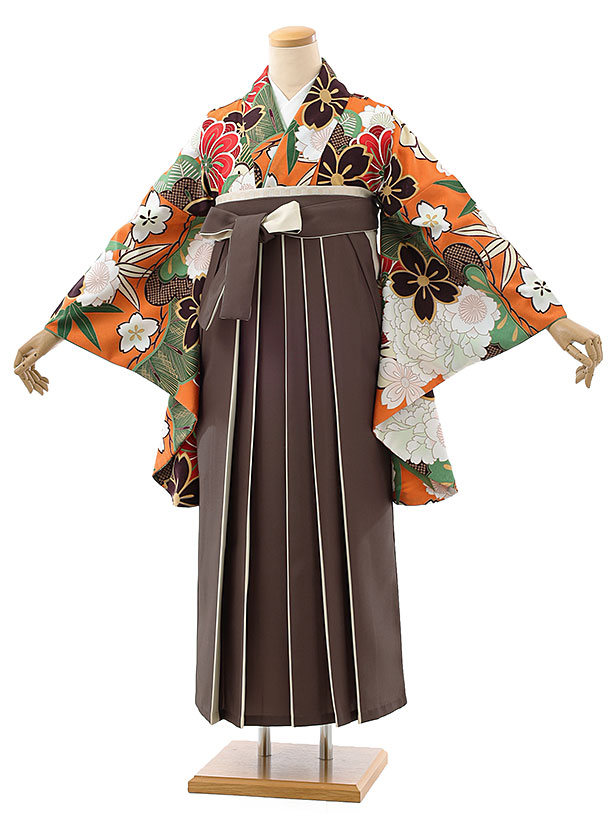 レンタル 卒業式 袴 女性 袴セット 黒 オレンジ 茶色 林檎 りんご ラメ モダンアンテナ 着物セット 和服 大学 レディース 往復送料無料 卒業式 袴 レンタル 女 女性 レンタル 卒業袴レンタル h892