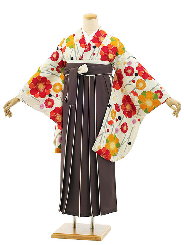 卒業式 袴 レンタル 女 女性 レンタル 卒業袴レンタル h1069 九重菊×茶色袴 卒業式袴セット ブランド レンタル 二尺袖 着物 袴 フルセット 女性 大人 大学生 専門学生 卒業式 謝恩会 新品足袋プレゼント 往復送料無料【レンタル】