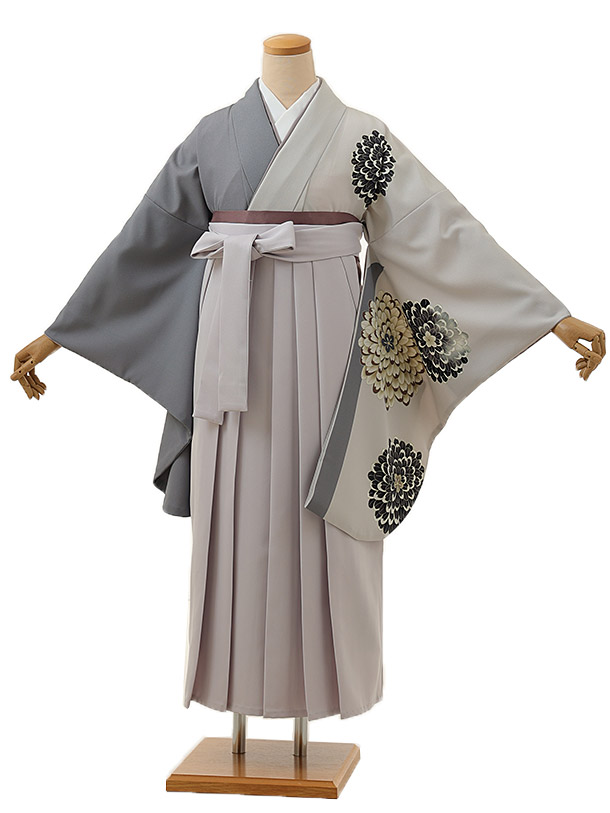 卒業式 袴 レンタル 女 女性 レンタル 卒業袴レンタル h1359 グレー菊染め分けx薄パープル 着物 レンタル 二尺袖 着物 袴 フルセット 女性 大人 大学生 専門学生 卒業式 謝恩会 新品足袋プレゼント 往復送料無料【レンタル】