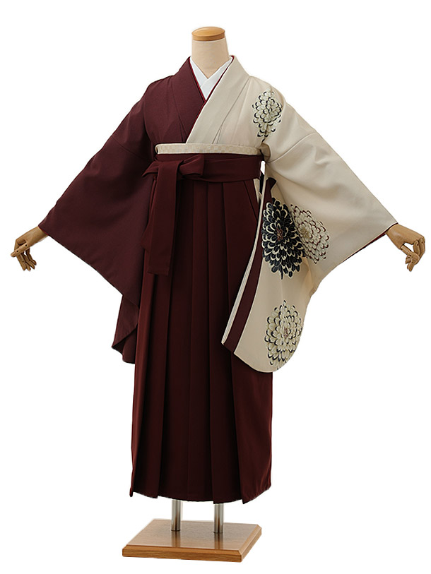 卒業式 袴 レンタル 女 女性 レンタル 卒業袴レンタル h1364 ボルドー菊染め分けxボルドー 着物 レンタル 二尺袖 着物 袴 フルセット 女性 大人 大学生 専門学生 卒業式 謝恩会 新品足袋プレゼント 往復送料無料【レンタル】