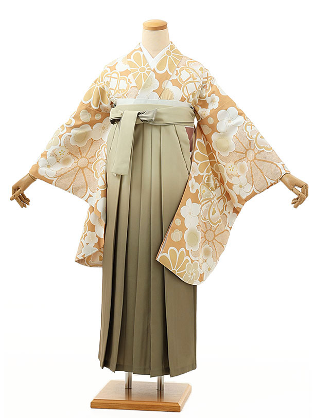 卒業式 袴 レンタル 女 女性 レンタル 卒業袴レンタル h1454キャメル梅xグリーンぼかし 着物 レンタル 二尺袖 着物 袴 フルセット 女性 大人 大学生 専門学生 卒業式 謝恩会 新品足袋プレゼント 往復送料無料【レンタル】