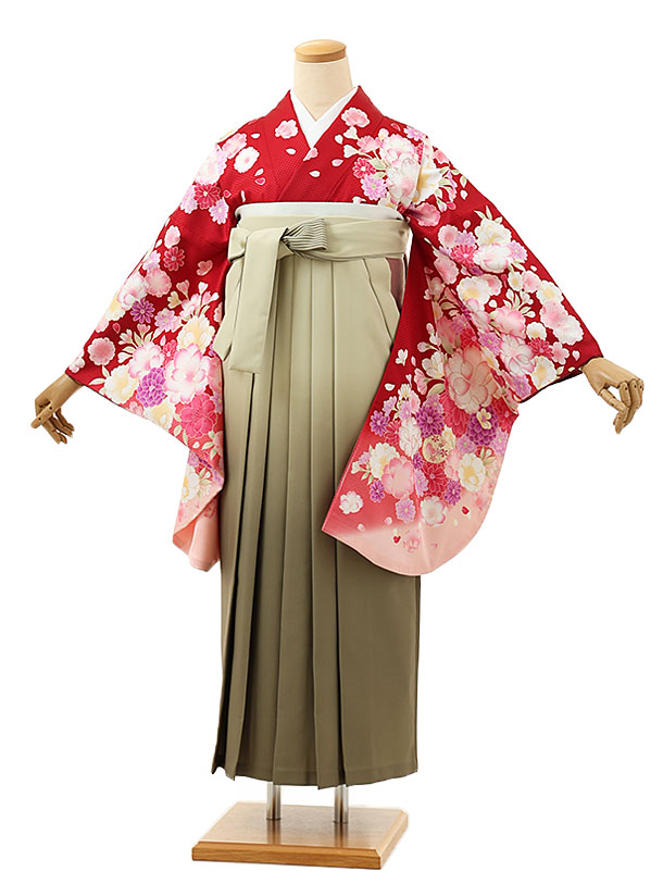 卒業式 袴 レンタル 女 女性 レンタル 卒業袴レンタル h1500ボルドー花づくしxグリーンぼかし 着物 レンタル 二尺袖 着物 袴 フルセット 女性 大人 大学生 専門学生 卒業式 謝恩会 新品足袋プレゼント 往復送料無料【レンタル】