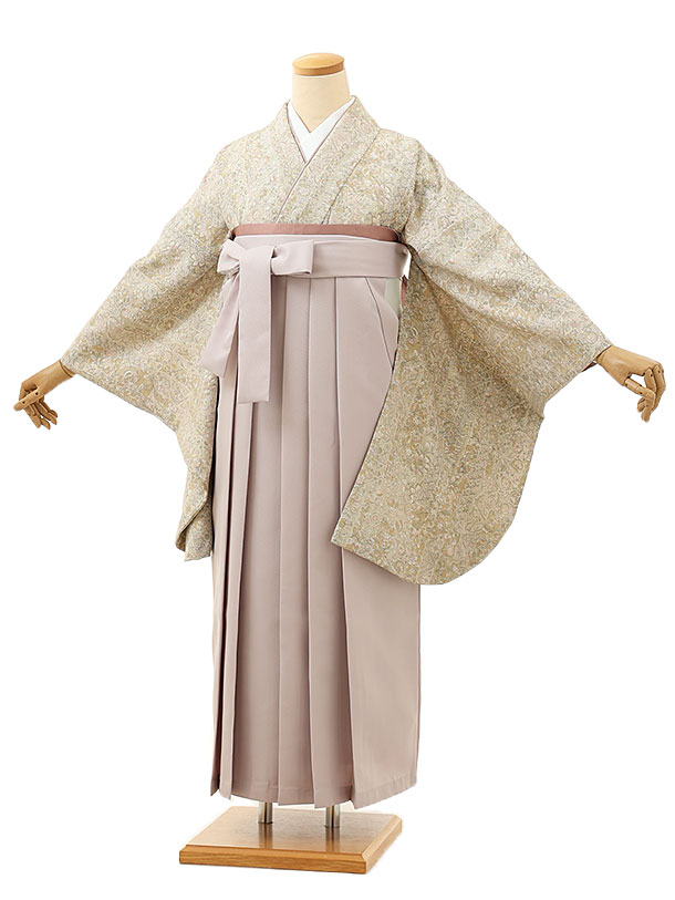 卒業式 袴 レンタル 女 女性 レンタル 卒業袴レンタル h1637　キャメル濃淡花唐草×ラベンダー 着物 レンタル 二尺袖 着物 袴 フルセット 女性 大人 大学生 専門学生 卒業式 謝恩会 新品足袋プレゼント 往復送料無料【レンタル】