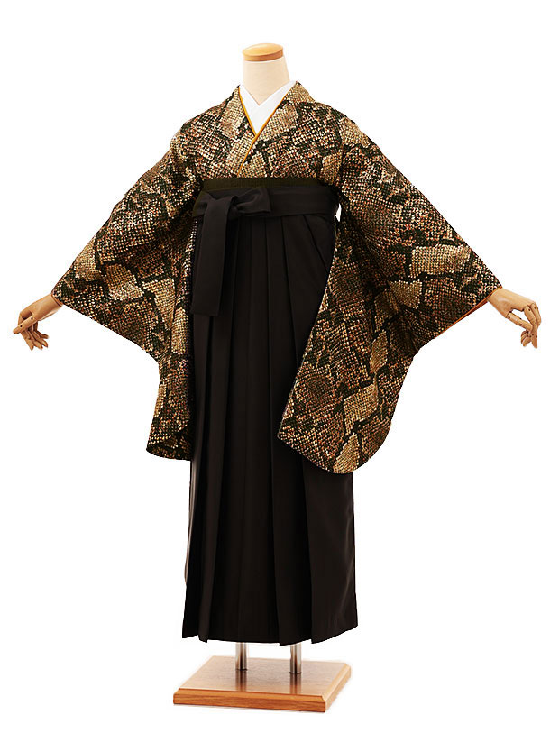 de袴　サークル柄　ブラウンベビー着物 ドレス ブラウン模様 大きなリボン 楽天市場】卒業式 袴 レンタル 女 女性 レンタル 卒業袴レンタル h1770