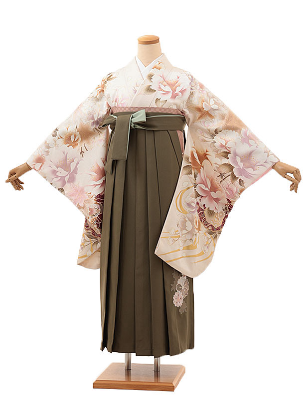 卒業式 袴 レンタル 女 女性 レンタル 卒業袴レンタル V188 白ピンク 花づくし×グリーン 着物 レンタル 二尺袖 着物 袴 フルセット 女性 大人 大学生 専門学生 卒業式 謝恩会 新品足袋プレゼント 往復送料無料【レンタル】