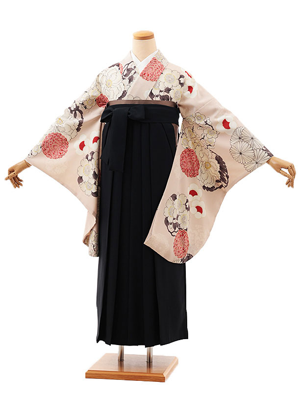 卒業式 袴 レンタル 女 女性 レンタル 卒業袴レンタル V525　淡ピンク花づくし×紺 着物 レンタル 二尺袖 着物 袴 フルセット 女性 大人 大学生 専門学生 卒業式 謝恩会 新品足袋プレゼント 往復送料無料【レンタル】