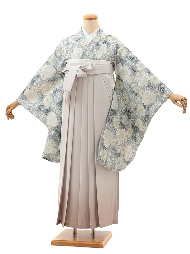 卒業袴レンタル 卒業式袴レンタルV796 グレー白野花&times;薄パープルグレーぼかし 卒業式 袴 レンタル 女性 二尺袖 着物 フルセット 大人 大学生 専門学生 謝恩会 新品足袋プレゼント 往復送料無料【レンタル】｜京都かしいしょう 10,360円