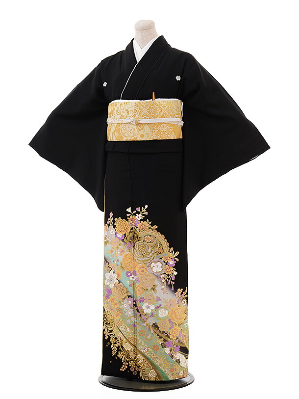 黒留袖 賃借 おすすめ 正絹 4468 ブランド名 桂由美 YumiKatsura 淡彩 緑であること 薔薇 扇 成人女性着物 留袖 留め袖 御召しもの賃借 華燭の典 貸御召しもの フルセット 着物 40代 50代 お母さん 姉 妹 親族グループ 礼拝堂 一般受け 往復貨物輸送無料 新品足袋差し上げ物 【賃借】