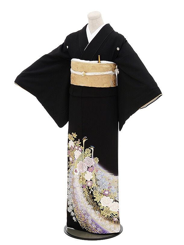 ■S079■落款　正絹　黒留袖 10点セット■まとめ売り　美品～やや汚れ有り □S079□落款 正絹 黒留袖 10点セット□まとめ売り 美品～やや