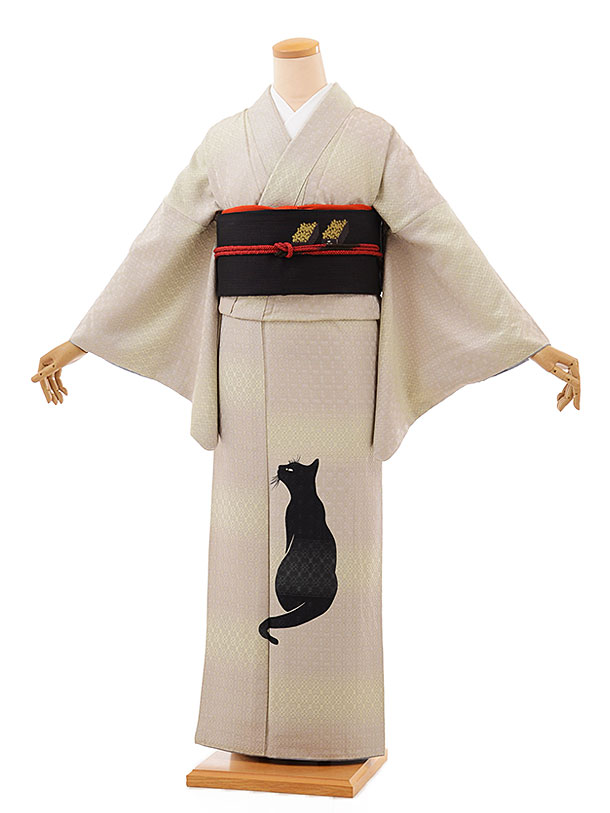 訪問着レンタル 811 ﾍﾞｰｼﾞｭ ぼかし 花織 猫 正絹 新品足袋プレゼント 入学式 結婚式 お宮参り 七五三 お茶会 付下げ 往復送料無料 貸衣装【レンタル】 15,444円