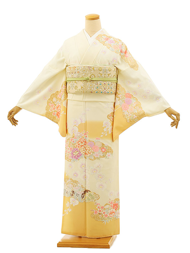 楽天市場】訪問着 レンタル 結婚式 tc710 JAPANSTYLE 山吹色 吉祥文様