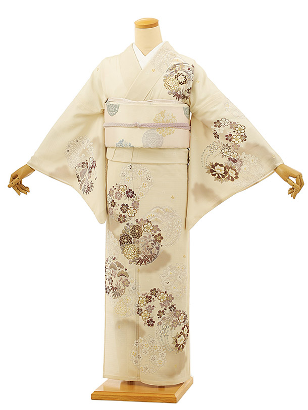 夏 サマー 夏訪問着レンタル 絽 t969 JAPAN STYLE 絽 ベージュ四季花(化繊) 新品足袋プレゼント 入学式 結婚式 お宮参り 七五三 お茶会 付下げ 往復送料無料 貸衣装【レンタル】｜京都かしいしょう 11,544円