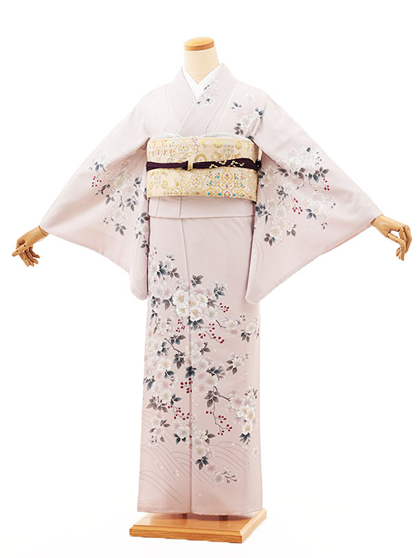 訪問着レンタル t1242 パープルピンク 桜(化繊) 新品足袋プレゼント 入学式 結婚式 お宮参り 七五三 お茶会 付下げ 往復送料無料 貸衣装【レンタル】