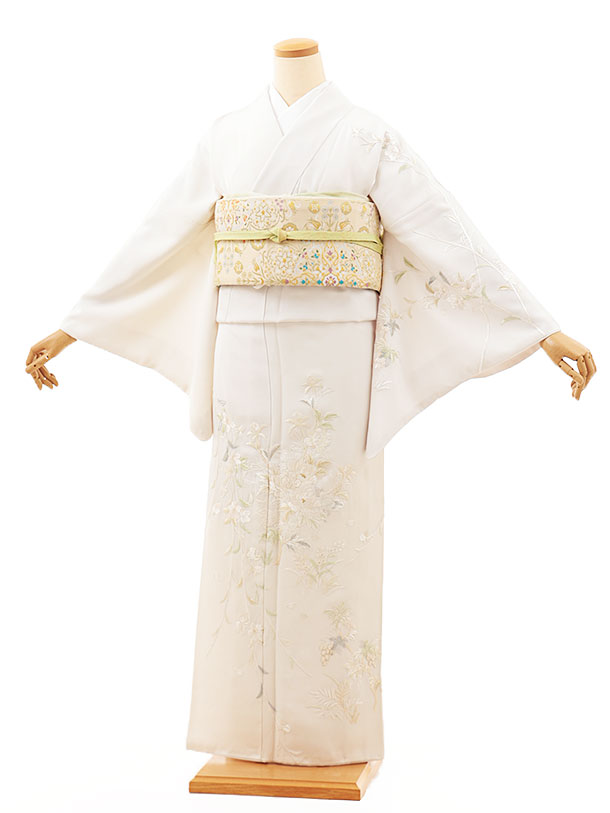 楽天市場】訪問着レンタル t1312 式部浪漫 薄グレー 桜萌え(化繊) 新品