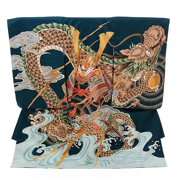 楽天市場 お宮参り 産着 レンタル 男の子 1301 紺地 龍にかぶと 着物 産着 男児産着レンタル 着物 レンタル 記念撮影 赤ちゃん 着物 祝着レンタル お宮参り 宮参り 祝着 産着 初着 産着 男の子 ベビー服 初着セット 往復送料無料 レンタル 京都かしいしょう