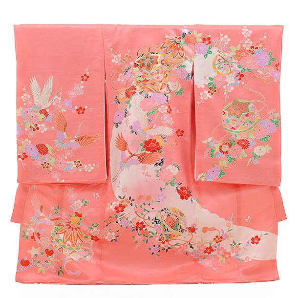 楽天市場 お宮参り 産着 レンタル 女の子 1395 ピンク地 まりに鶴 正絹 着物 産着 女児産着レンタル 着物 レンタル 記念撮影 赤ちゃん 着物 祝着レンタル お宮参り 宮参り 祝着 産着 初着 産着 女の子 ベビー服 初着セット 往復送料無料 レンタル 京都かしいしょう