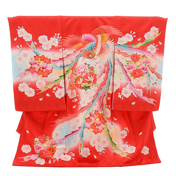 楽天市場 お宮参り 産着 レンタル 女の子 1441 赤地 ぼたんに鳳凰 正絹 着物 産着 女児産着レンタル 着物 レンタル 記念撮影 赤ちゃん 着物 祝着レンタル お宮参り 宮参り 祝着 産着 初着 産着 女の子 ベビー服 初着セット 往復送料無料 レンタル 京都かしいしょう