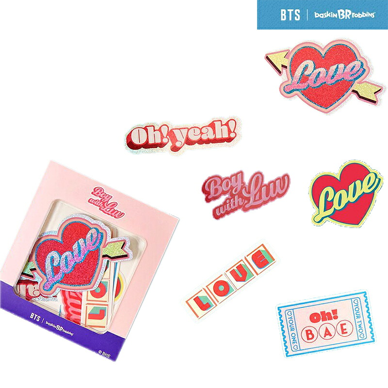 楽天市場 数量限定 防弾少年団 Bts X サーティワン コラボ 公式 グッズ Boy With Luv ステッカー セット 韓国 バスキンロビンス コラボ グッズ K Cosmetics