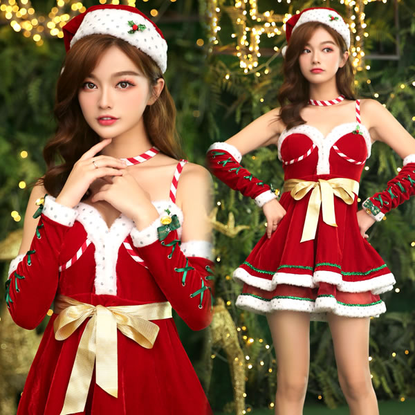楽天市場 サンタ コスプレ レディース Malymoon ゴールドリボンサンタ サンタ コスプレ サンタ衣装 サンタクロース コスチューム レディース かわいい 女性用 大人 クリスマス 4075 はぴキャラ