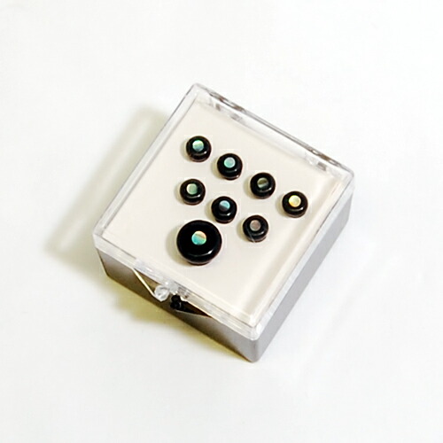 Martin Inlaid Bridge & Endpins [18APP42] (Black/Pearl) 《ブリッジピン&エンドピンセット》