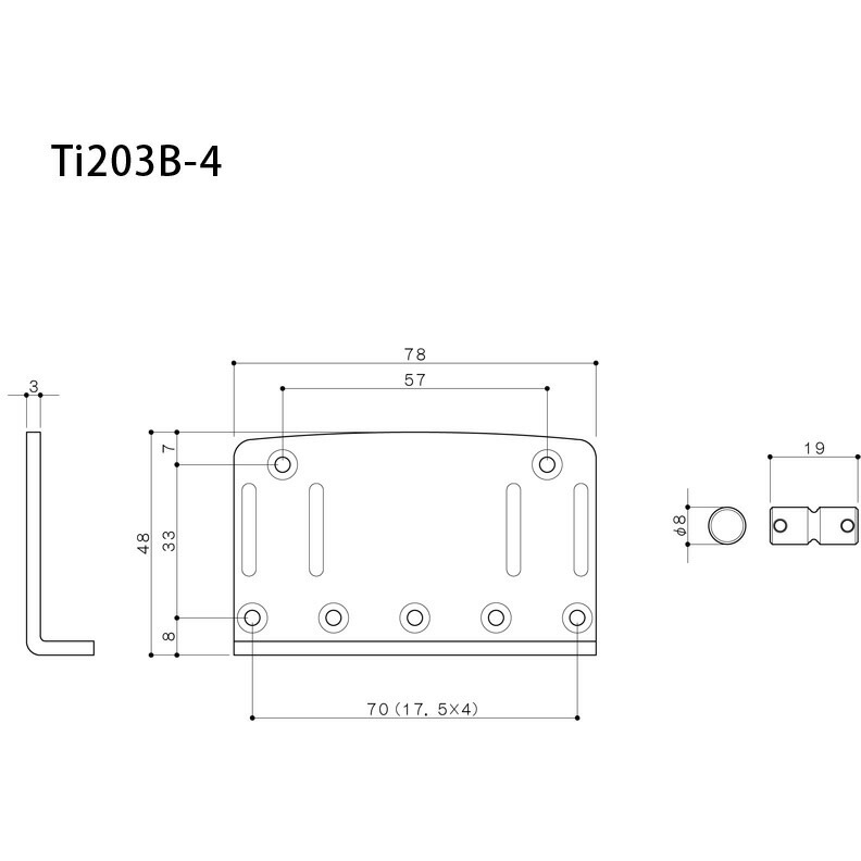 Gotoh/ゴトーBassBridgeTitaniuSaddleTi203B-4(Chrome)《ベースパーツ/ブリッジ》【送料無料】