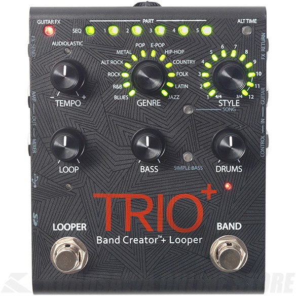 Digitech TRIO+ Band Creator plus Looper 《リズムマシン》【送料無料】|昭和32年創業の老舗 クロサワ楽器