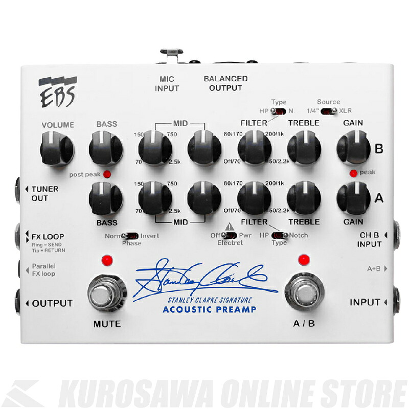 EBS Stanley Clarke Signature Acoustic Preamp《スタンリー・クラーク シグネチャー》【送料無料】(ご予約受付中)|昭和32年創業の老舗 クロサワ楽器