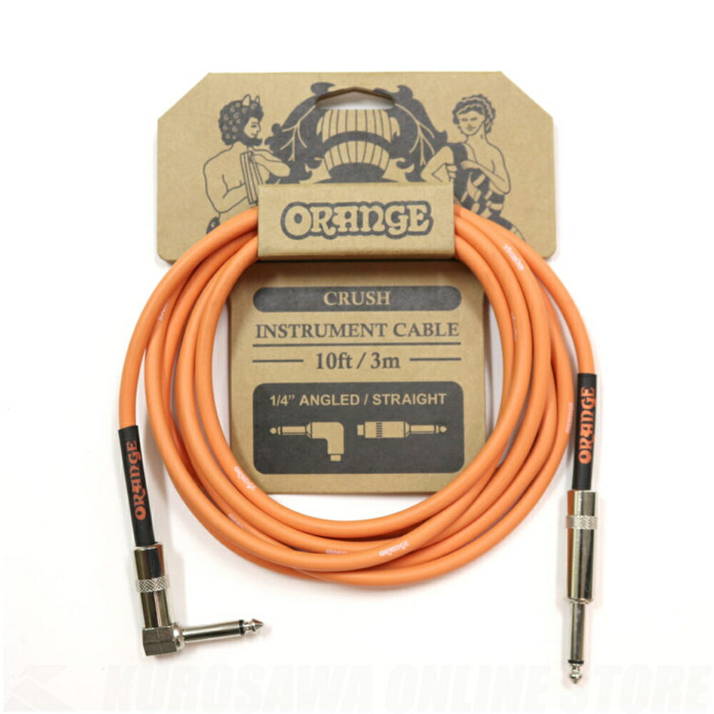 ORANGE Crush 10ft Instrument Cable Angled to Straight [CA035] 10ft/3m ストレート/L字型プラグ仕様画像