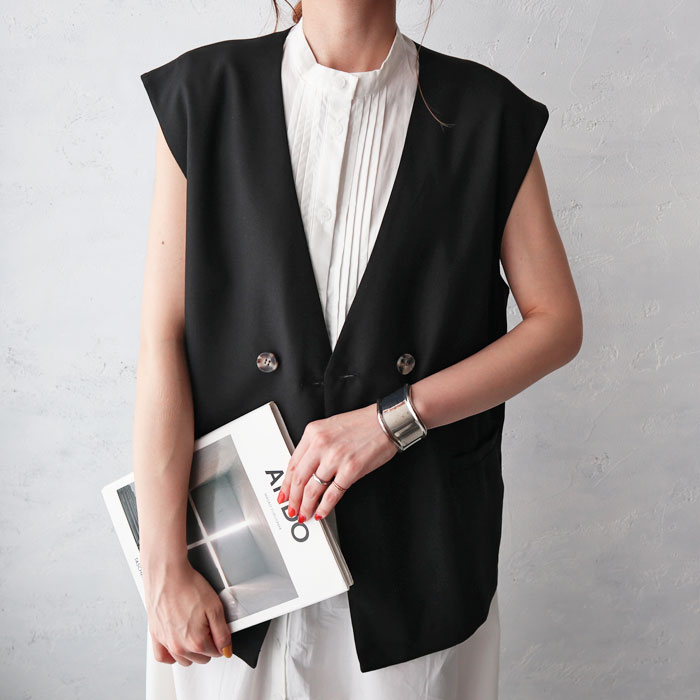 楽天市場】【HAPPY BAG/B会場】リネンタッチフレンチスリーブベスト