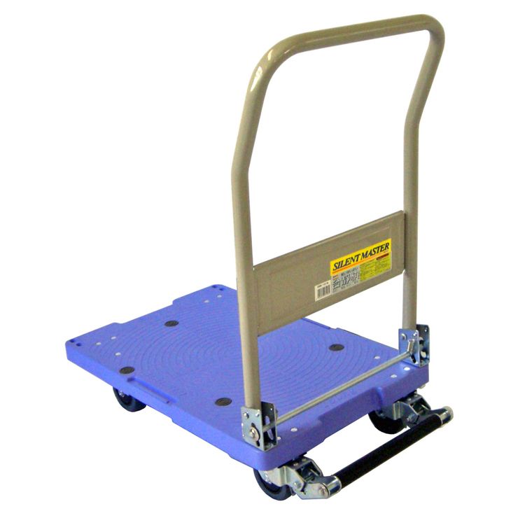 台車 ナンシン 耐荷重 150kg 折りたたみ サイレントマスター 青 DSK-101B 送料無料 静音 軽量 150kg ストッパー プラ 運搬 樹脂 静かな ブレーキ付 耐荷重150 ハンドル折畳 手押し 小型 引っ越し｜快適ホームライフ