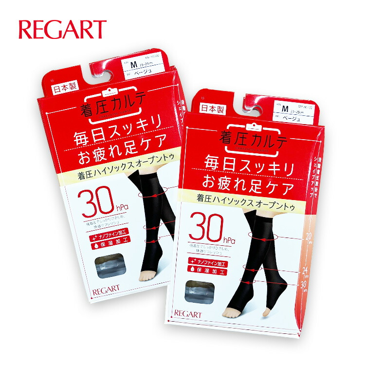 楽天市場】着圧ハイソックスオープントゥ（2足組） ブラック ベージュ