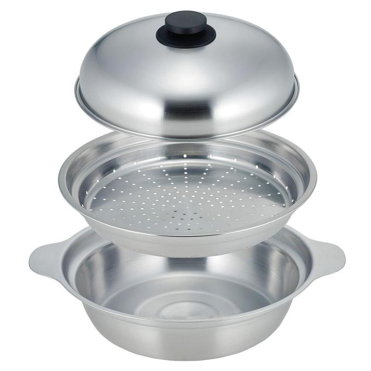 日本製 ステンレス 卓上鍋 24cm お玉 目皿付き 新潟県燕市 日本製