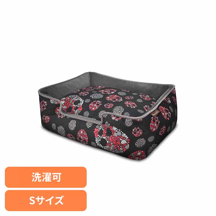 ラウンジベッド S スカル ペット用ベッド 犬用ベッド 猫用ベッド 犬用クッション 猫用クッション ペット用クッション あごのせ 洗いやすい ずっと使える デザイン性 ルークラン