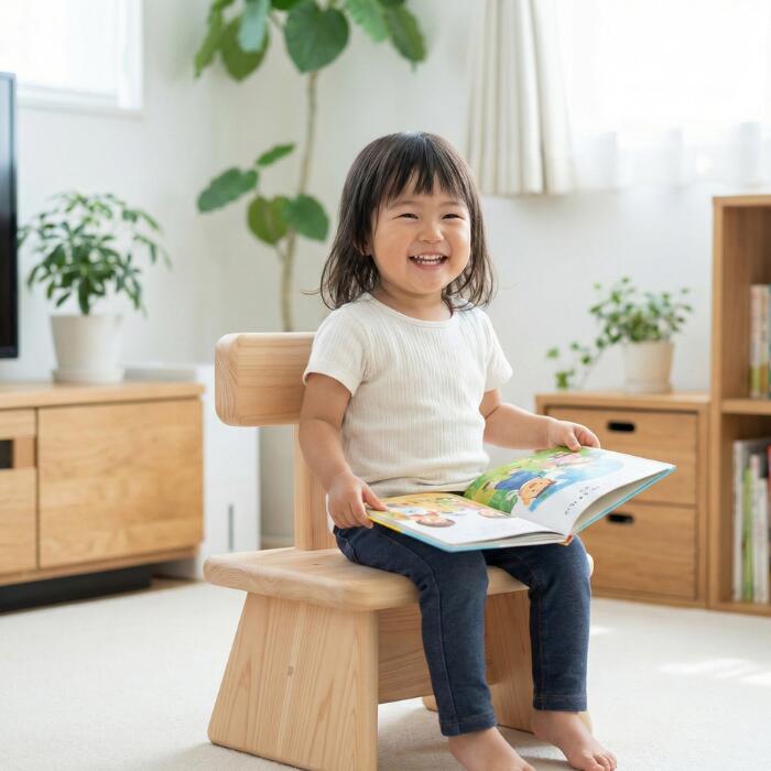 【トイレの踏み台にも】1歳 椅子 踏み台 ステップ台 子供 木製 日本製 内祝い 出産祝い 一歳 誕生日プレゼント 男の子 女の子 2歳 トイレトレーニング 洗面所 ステップ 幼児椅子 学習机 棟梁屋 名入れ無料 入園準備 ギフト ひのき 椅子【出店22年】|幼児 机 椅子セット学習机の棟梁屋
