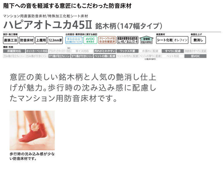 ハピアオトユカ45ii 銘木柄 147幅タイプ マンション用ll 45 防音床材 24枚 3 19平米入 Daiken ダイケン 大建工業 床材 フローリング Op 建材プロ じゅうたす 送料無料 大型便 Centralelectricals Com