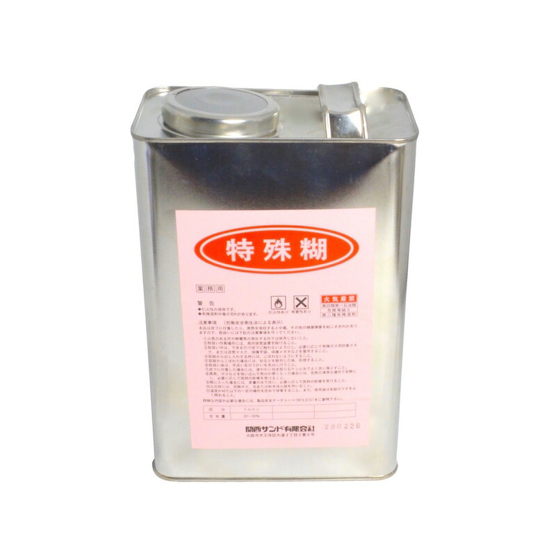 ゴムのり　角缶グレー　4Ｌ缶　ゴムシート用特殊のり【石材工具】