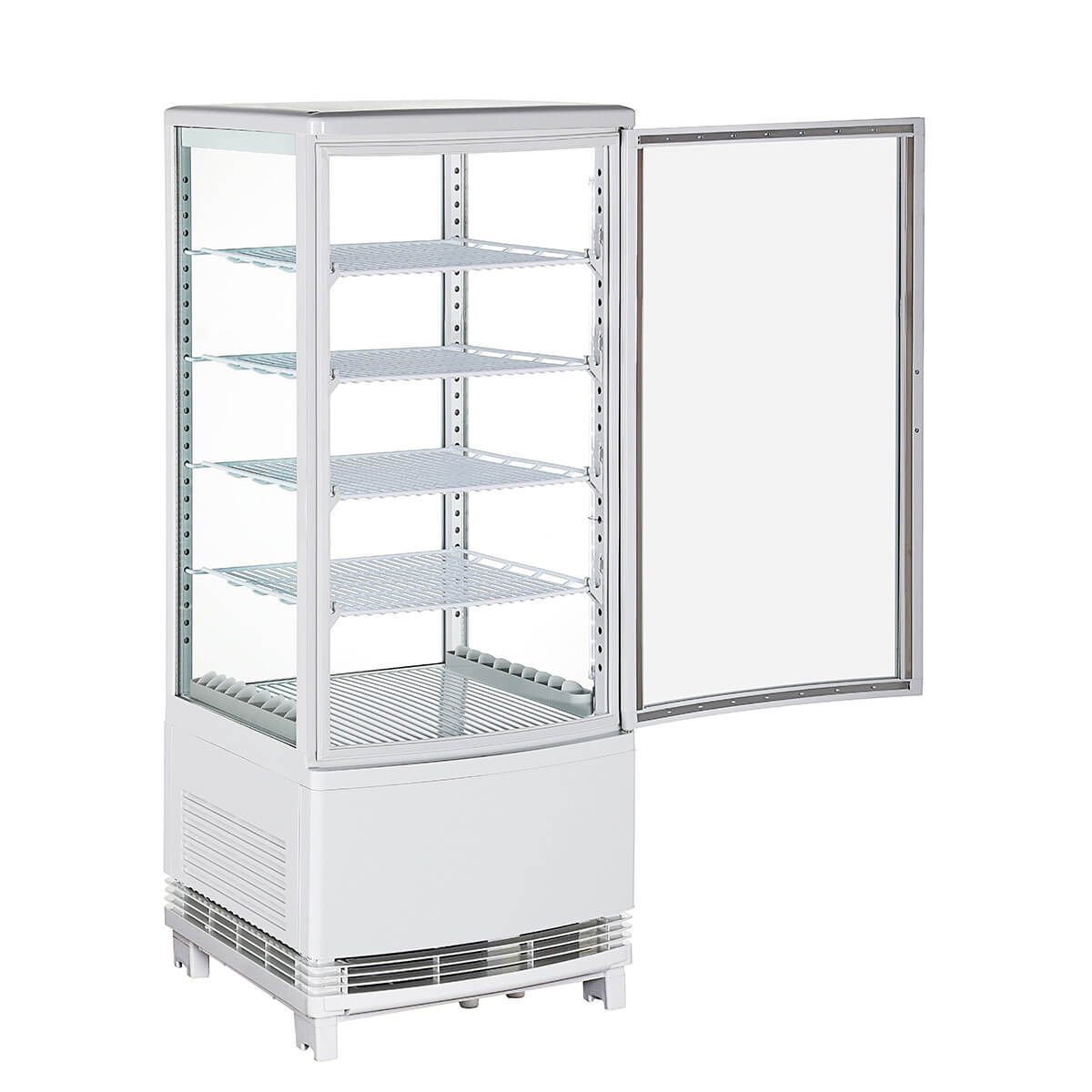 100L 冷蔵ショーケース100L ホワイト(ウツクシイシリーズ)業務用冷蔵庫 4面ガラス冷蔵ショーケース 送料無料 フリーザー ショーケース