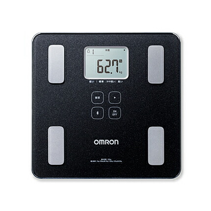 【定め事品】オムロン OMRON HBF-227T-SBK（シャイニーブラック）オムロン 体量体組み上げる計 体量計 デジタル 体あぶら身率  Bluetoothメール交換相応う スマホ聯絡 スマホ 適用業務