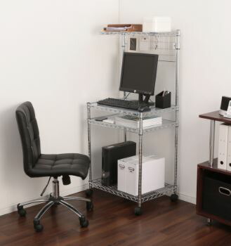 楽天市場 収納棚 メタルラック パソコンデスク Mrp 615送料無料 Pcデスク デスク 机 キャスター付 棚付 シンプル アイリスオーヤマ 調理器具専門店 I Cook