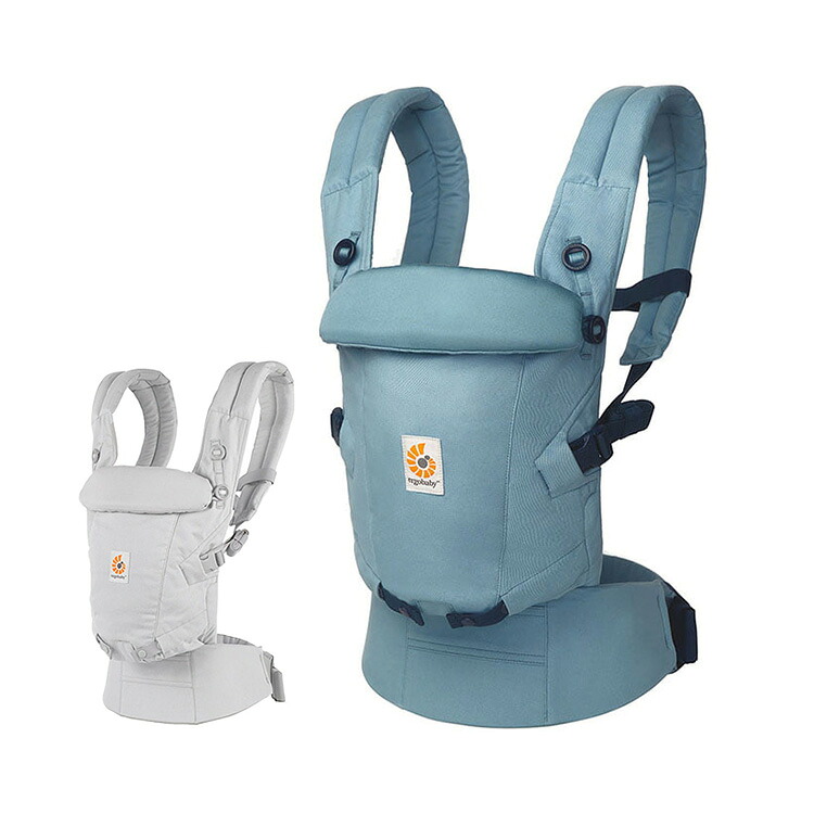 抱っこ紐 エルゴベビー だっこひも EBC ADAPT SoftTouch/ CREGBCASTC ベビー ソフトタッチ・コットン 抱っこひも ベビーキャリア Ergobaby プレゼント ギフト 通気性 安心 機能性 DADWAY ダッドウェイ スレートブルー パールグレー｜調理器具専門店　i-cook