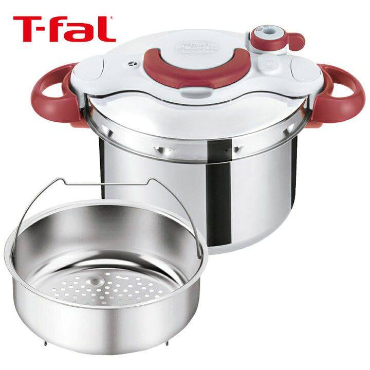 ≪在庫限り≫クリプソ ミニット イージー 6L ルビーレッド P4620769 送料無料 ティファール T-fal 圧力鍋 ワンタッチ開閉 圧力 両手鍋 鍋 なべ グループセブジャパン