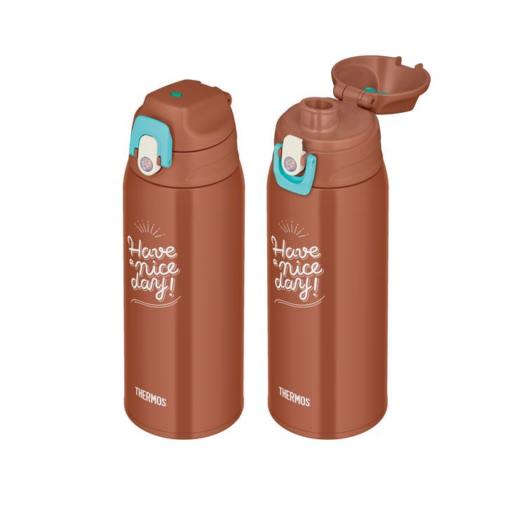 真空断熱ボトル FJJ-800WFサーモス THERMOS 真空断熱 水筒 エコ ボトル 直飲み 部活 丸洗い スポーツ飲料 サーモス  ブルーカモフラージュ ミントドット ブラウンチェック コーヒー・お茶用品