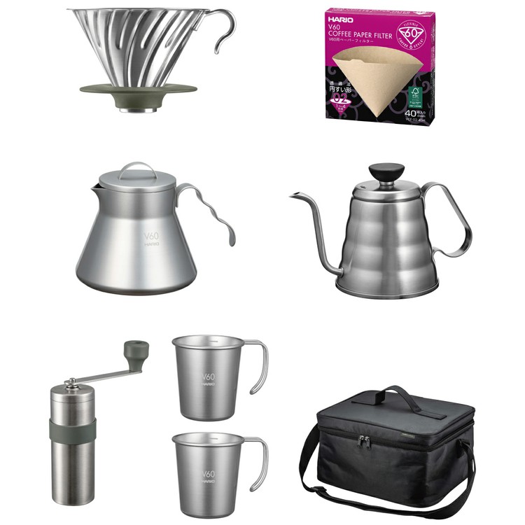 V60 アウトドア コーヒーフルセット O-VOCF送料無料 コーヒーセット コーヒー 珈琲 アウトドア キャンプ 焚き火 焚火 たき火 HARIO ハリオ[2607SO]｜調理器具専門店　i-cook