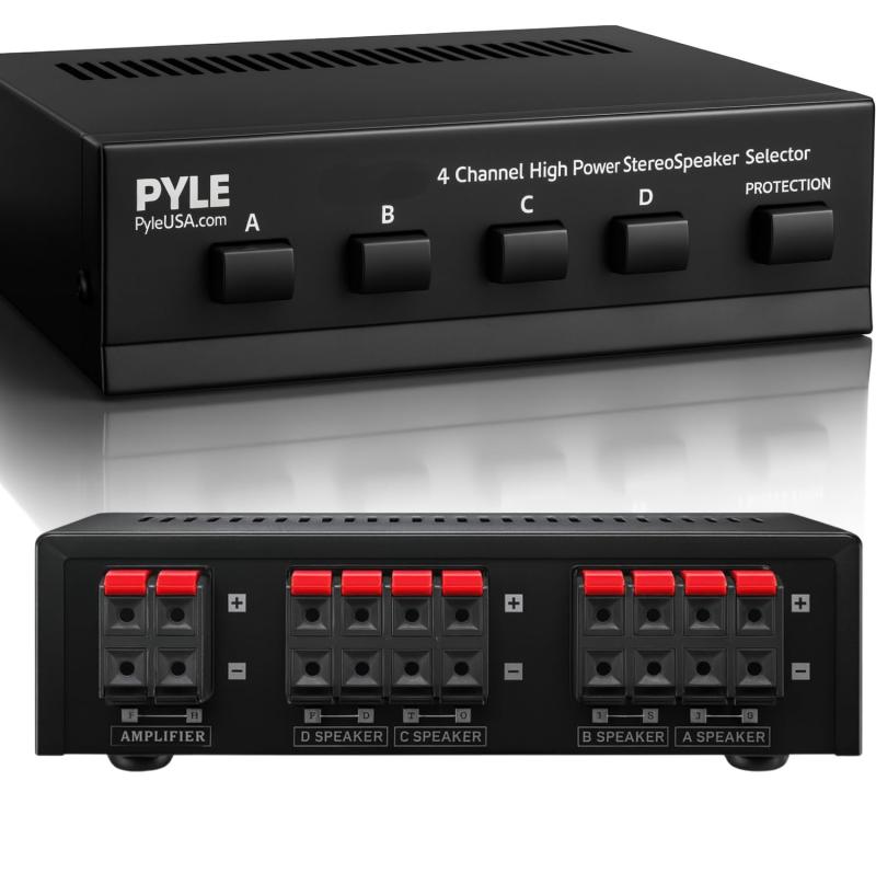 Pyle Home PSS4 4チャネル ステレオ スピーカー セレクター 並行輸入品 [並行輸入品]