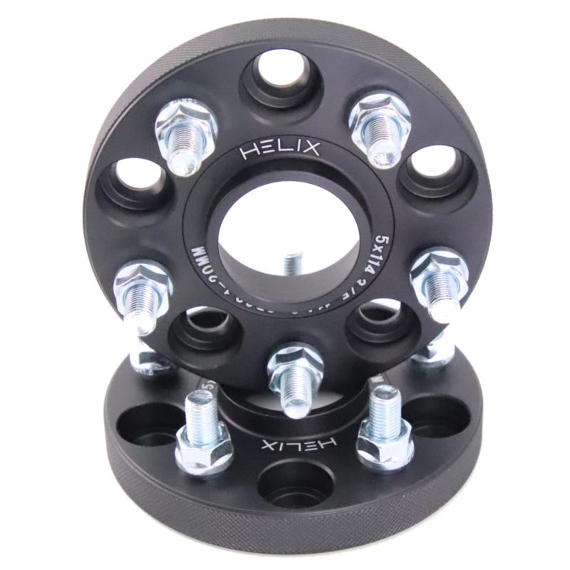 HELIX ハブ付 ワイドトレッドスペーサー 5H PCD114.3 内径60mm M12XP1.5 マットブラック2枚セット適合車事前に要確認