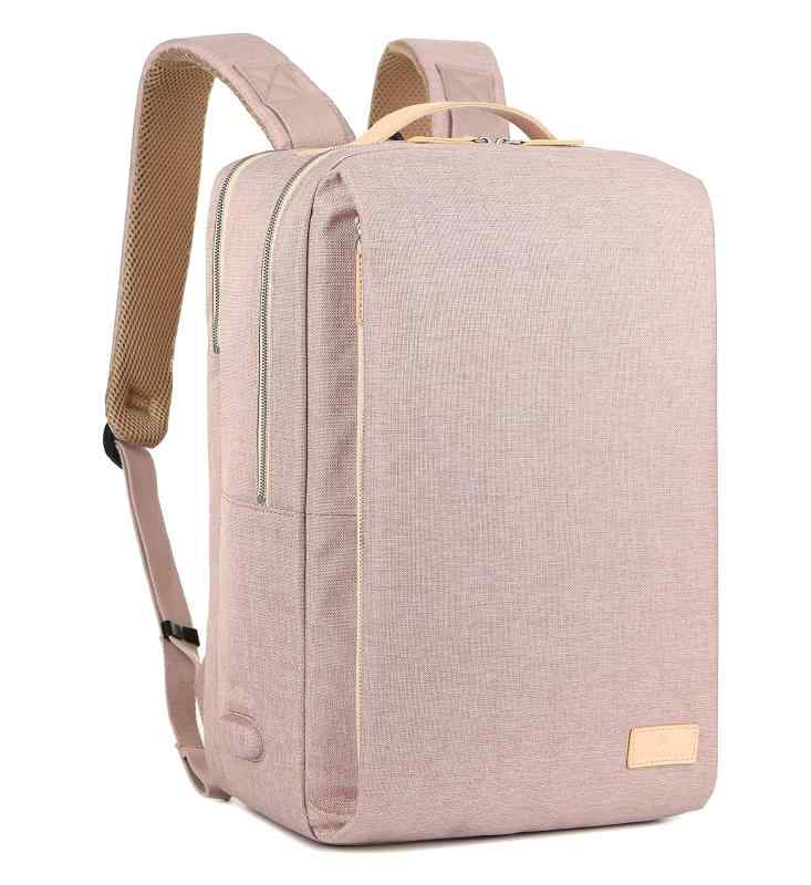 Nordace Siena - 15.6インチ ノートパソコンバックパック 男女兼用 USB充電ポート付き 防水 日常 旅行 仕事用, ピンク, 19L