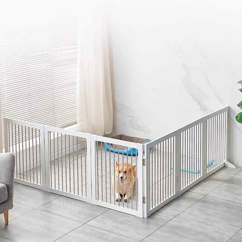 Puhang 犬ゲート ペットフェンス 木製 ペットゲート高さ57cm/70cm 4cm柵間隔 バリアゲート 折り畳み式 小型犬 収納便利 鉄製 赤ちゃん 脱走防止 侵入防止 ドアストッパー 取付け簡単 庭 室内 玄関