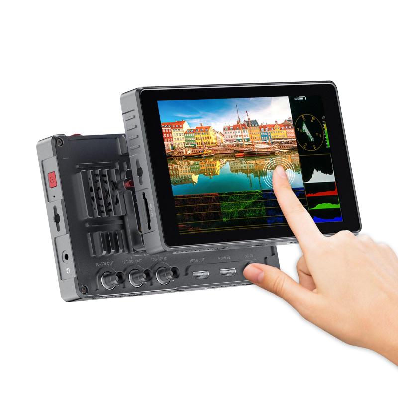 FEELWORLD S7 7インチ1600nitカメラフィールドモニター1920x1200タッチスクリーン12G-SDI /HDMI2.0入出力DCI-P3 シネマ色域3D LUTアルミハウジングSDI/HDMI相互転送対応